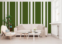 Vertical olive green and white bands on this wallpaper., GD9961