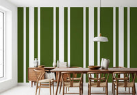 This olive green wallpaper adds character to a modern dining room., GD9961
