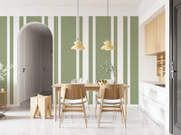 Classic farmhouse wallpaper stripes in a modern dining room., GD9963
