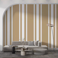 Classic ticking stripe wallpaper for a minimalist seating area., GD9965