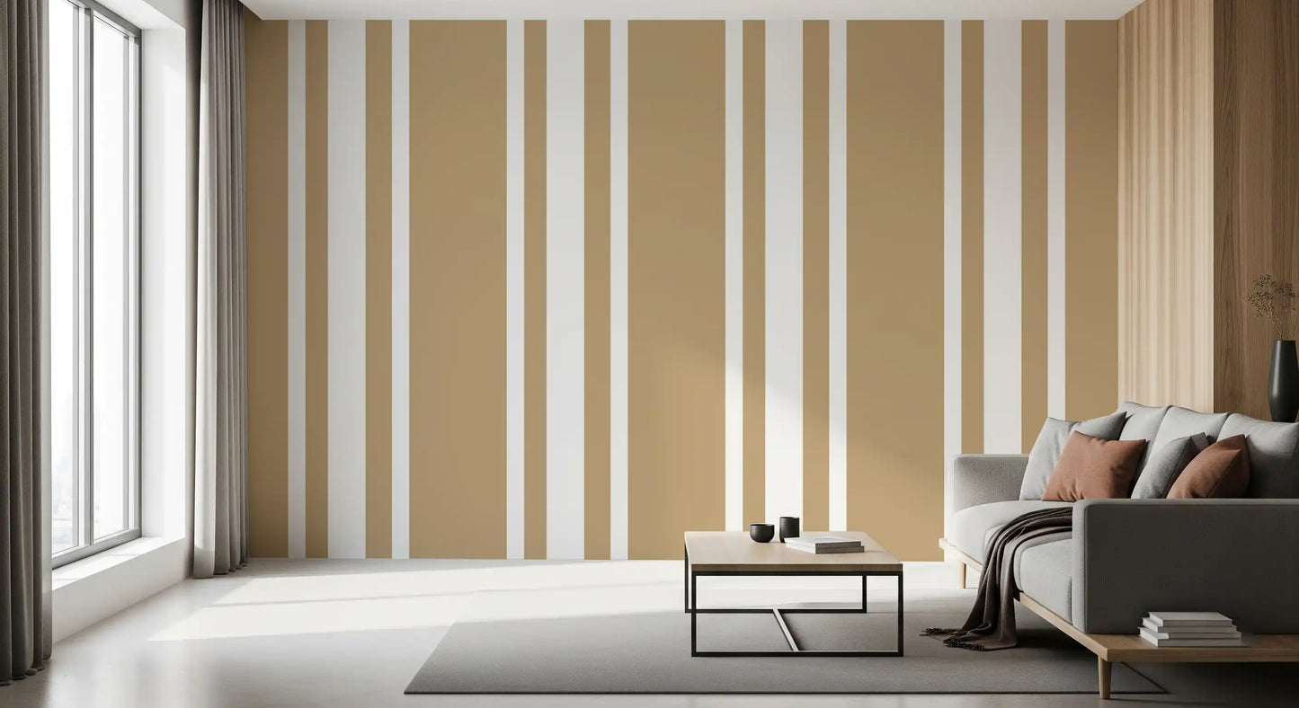 Vertical beige and white lines on a classic wallpaper., GD9965