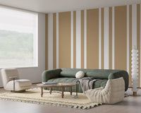 Neutral farmhouse wallpaper with precise stripe alignment., GD9965