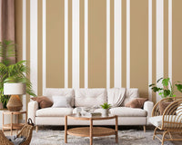 Taupe and white striped wallpaper for a bright hallway., GD9965