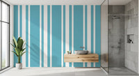 Vertical stripes define this retro blue wallpaper.