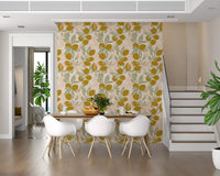 Golden Mediterranean Amalfi wallpaper brightens up the modern dining space., GD9967