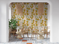 Hand-drawn sketchy outlines detail each fruit within the Mediterranean wallpaper., GD9967