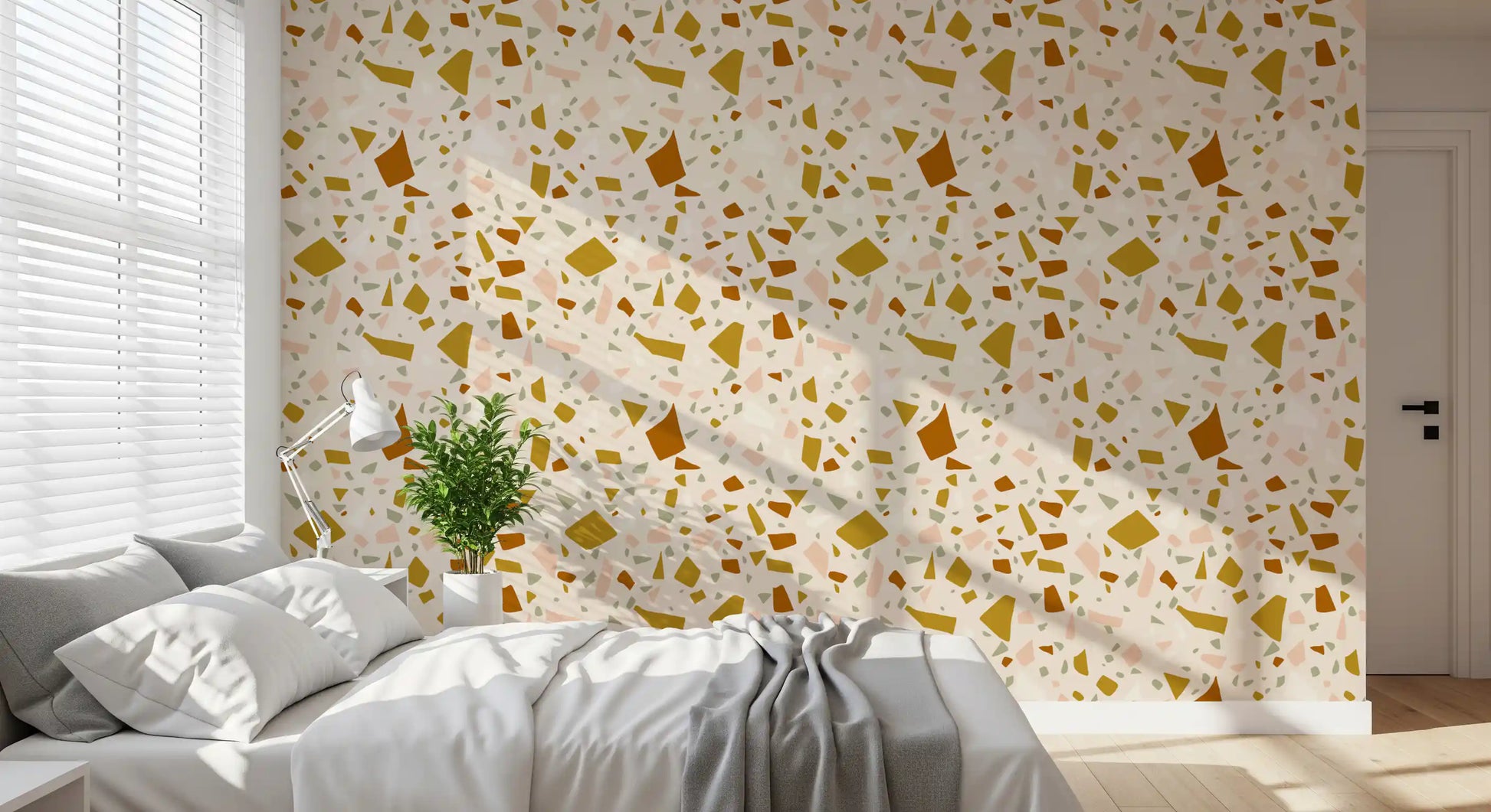 Matte surface of a Sage Mediterranean style wallpaper, GD9971