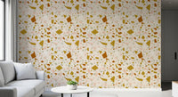 Earthy terracotta and olive green shards on a light wallpaper., GD9971