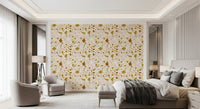 Neutral mosaic fragments scattered across a Sage Terrazzo wallpaper, GD9971