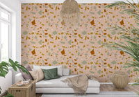 Modern Mediterranean wallpaper featuring a neutral mosaic layout