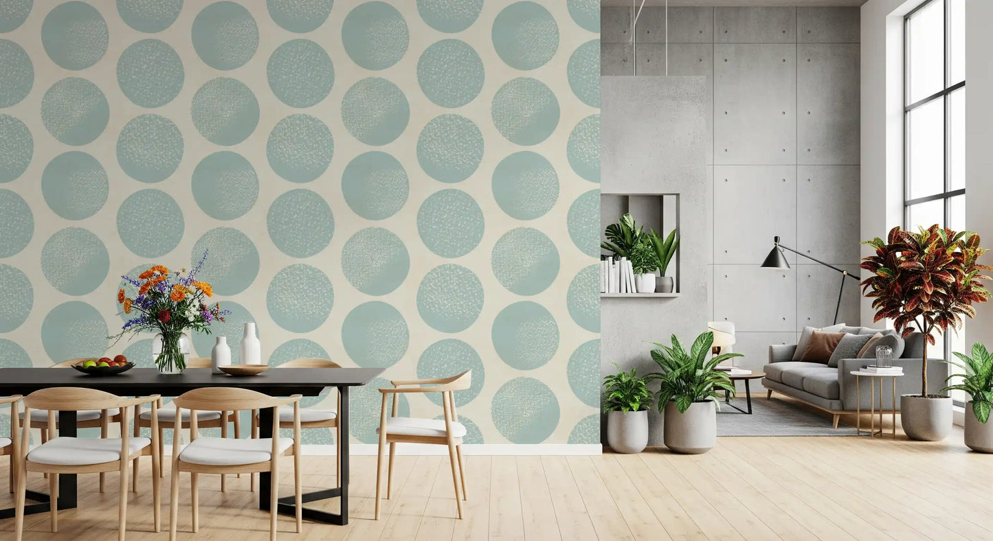 Organic oversized polka dots wallpaper with contemporary stippled effect