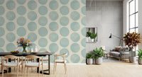 Organic oversized polka dots wallpaper with contemporary stippled effect