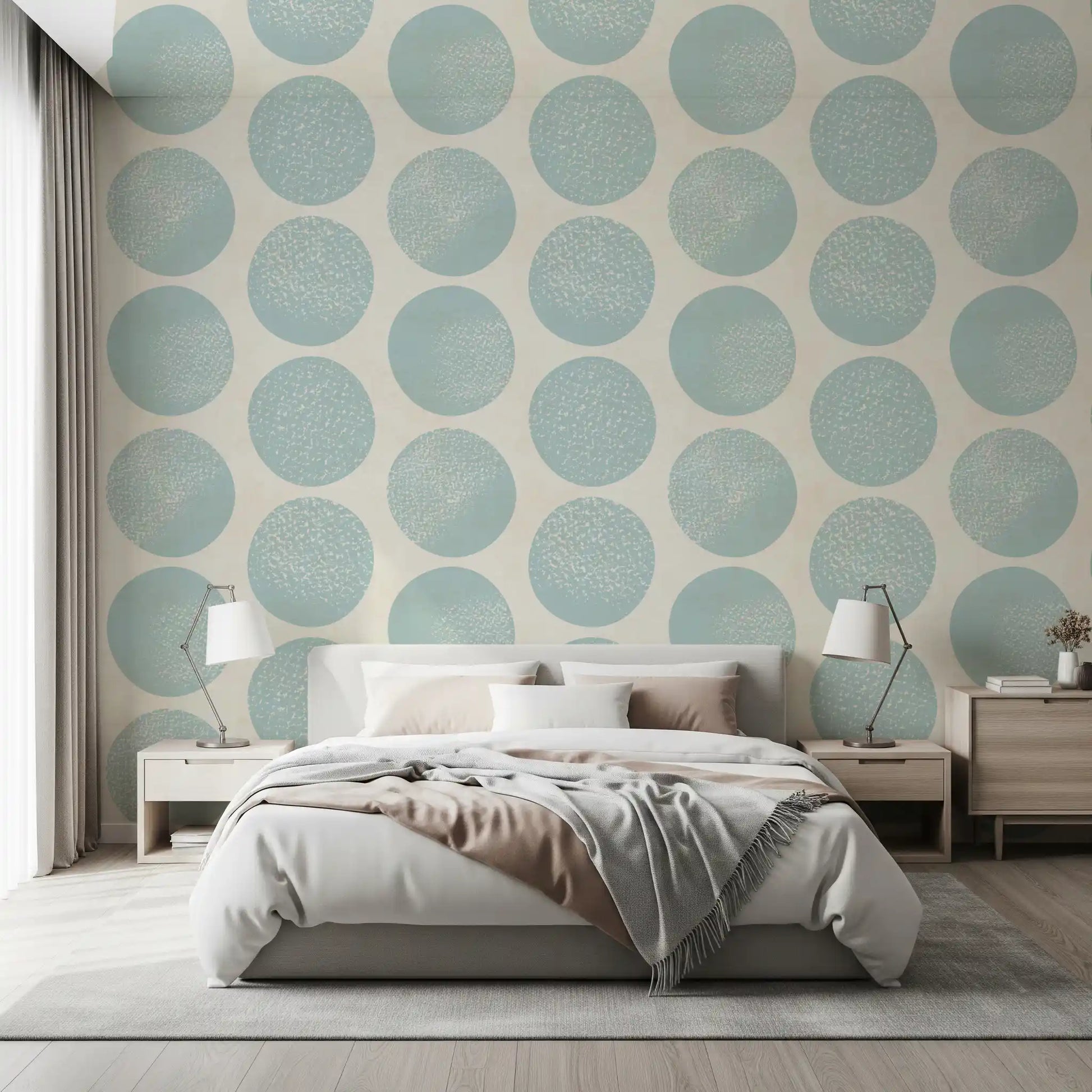 Geometric circles wallpaper featuring subtle texture and neutral tones