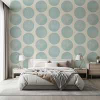 Geometric circles wallpaper featuring subtle texture and neutral tones