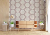 Modern stippled polka dot wallpaper with soft color palette and refined geometry.