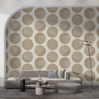 Stippled texture wallpaper with geometric forms creating sophisticated visuals.