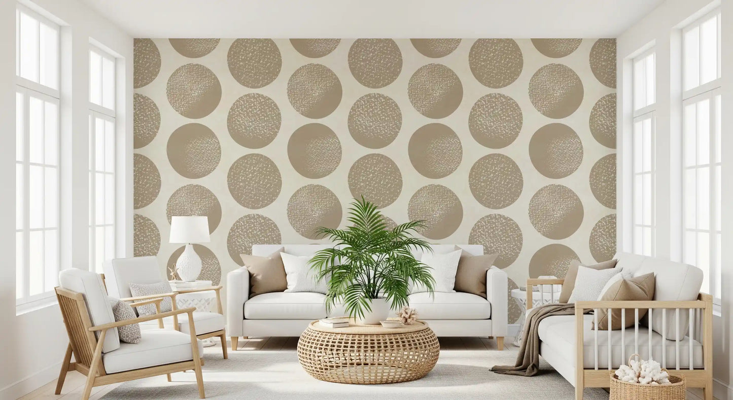 Modern geometric wallpaper showcasing intricate stippled surface variation.