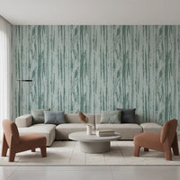 Textured striped wallpaper in contemporary blue and neutral tones