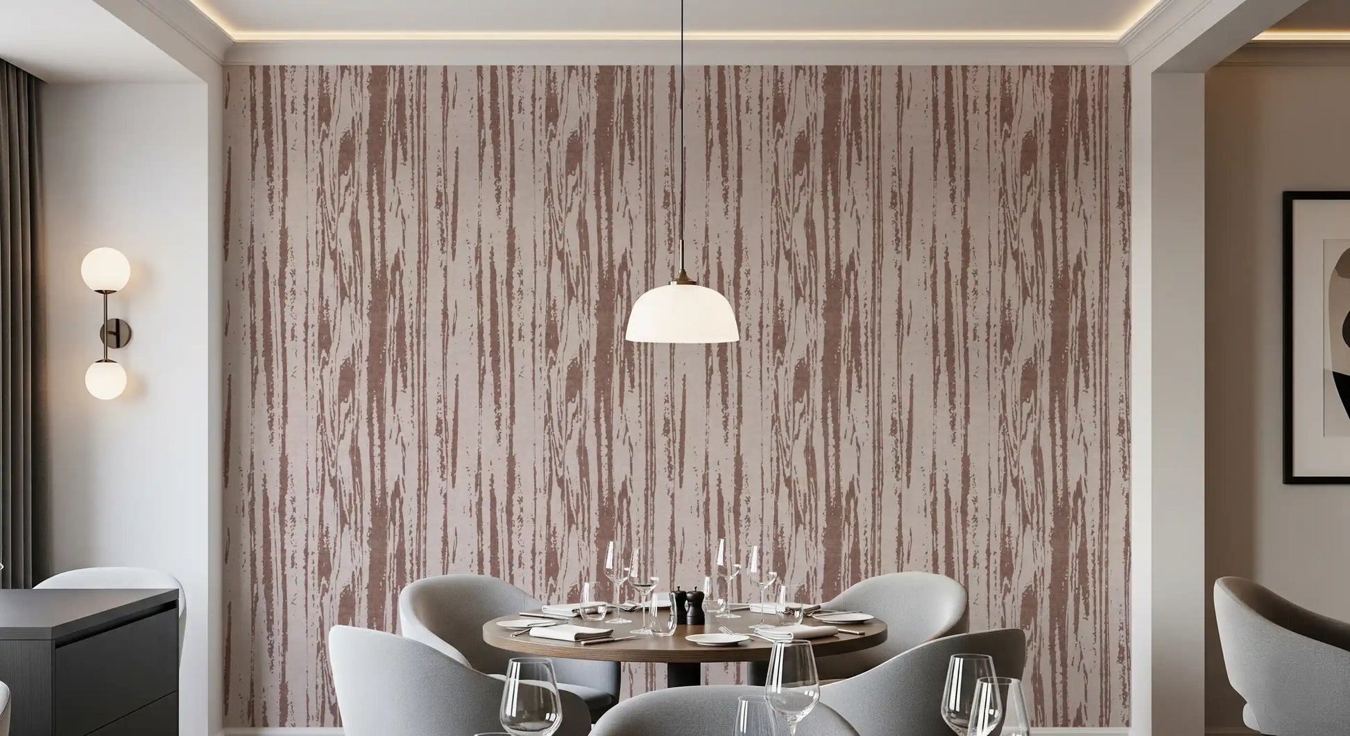 Wood grain texture wallpaper showing organic striped pattern repeats