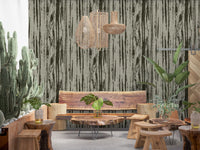Matte finish wallpaper with subtle depth through layered stripe rendering.