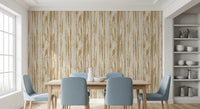 Neutral wood inspired wallpaper with vertical grain like natural timber.