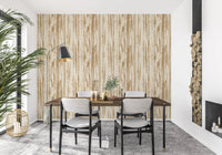 Modern wood pattern wallpaper featuring weathered linear texture effects 