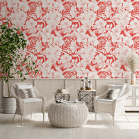Tropical flower wallpaper showing repeating orchid clusters in reading area., GD10007