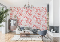 Elegant floral wallpaper showcasing diverse tropical flower types with intricate detailing., GD10007