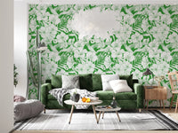 Floral line art wallpaper displaying tropical bloom varieties with precision., GD10008
