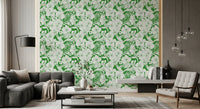 Nature wallpaper showing white flower heads, green stems, and hummingbird detail, GD10008