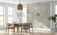Asian-style wall mural showing bamboo stalks and reed grasses., GD10015