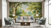 Enchanted Woodland Stream Wall Mural for living room interior.