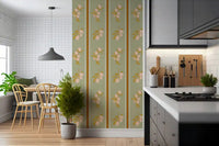 Mediterranean lemon wallpaper for a dining room wall.