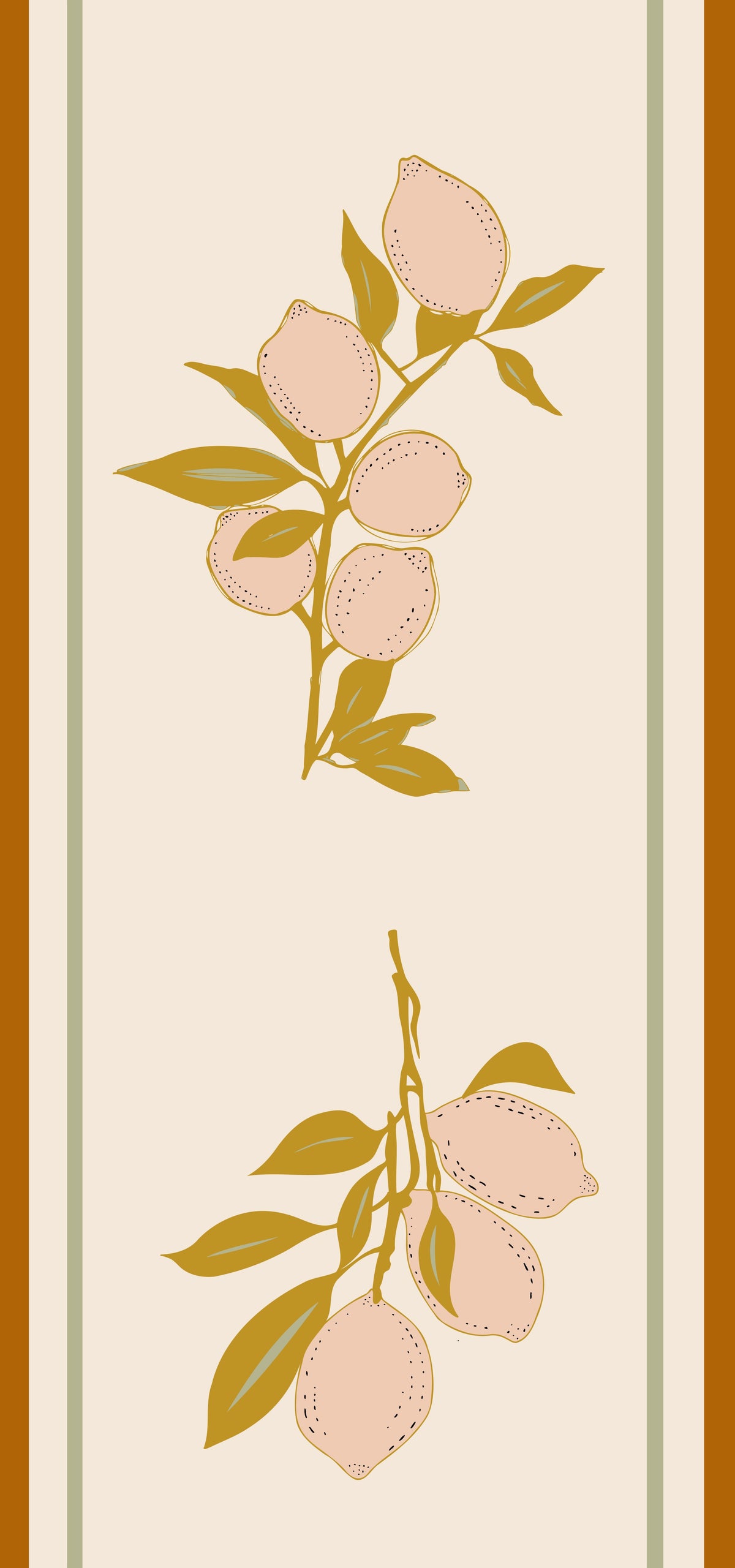 Pink Lemon Branch Wallpaper Mediterranean Style Wallpaper⁠ in your room — zoomed