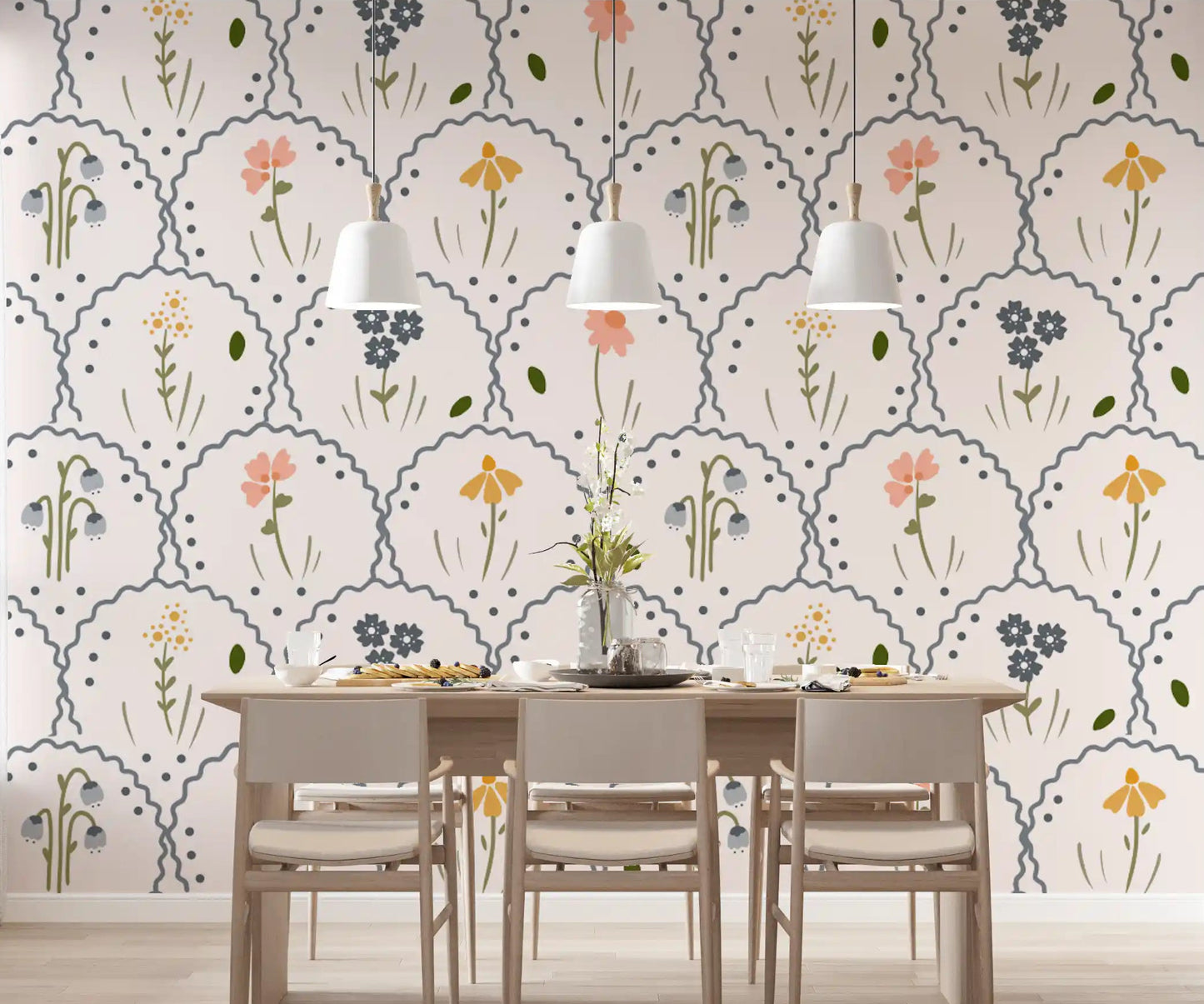 Victorian WIldflowers Wallpaper⁠