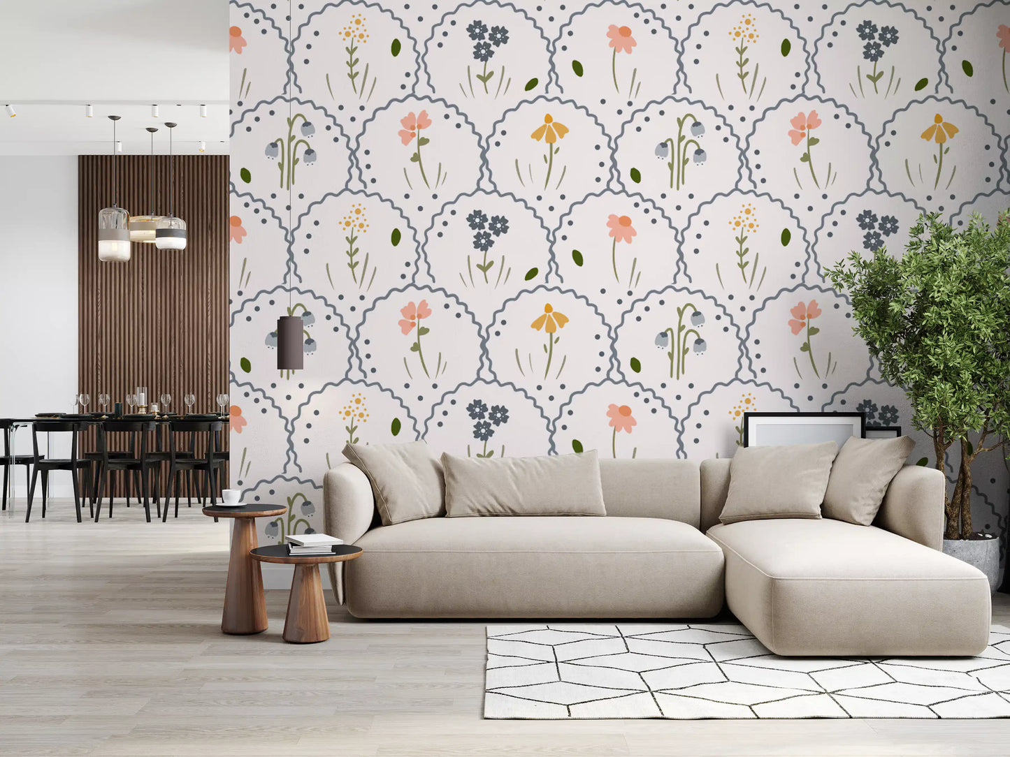 Victorian WIldflowers Wallpaper⁠