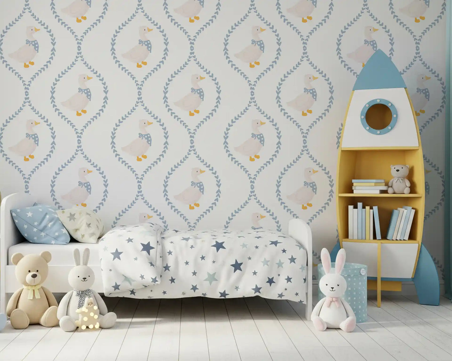 Dapper Ducks & Dainty Hearts Wallpaper⁠