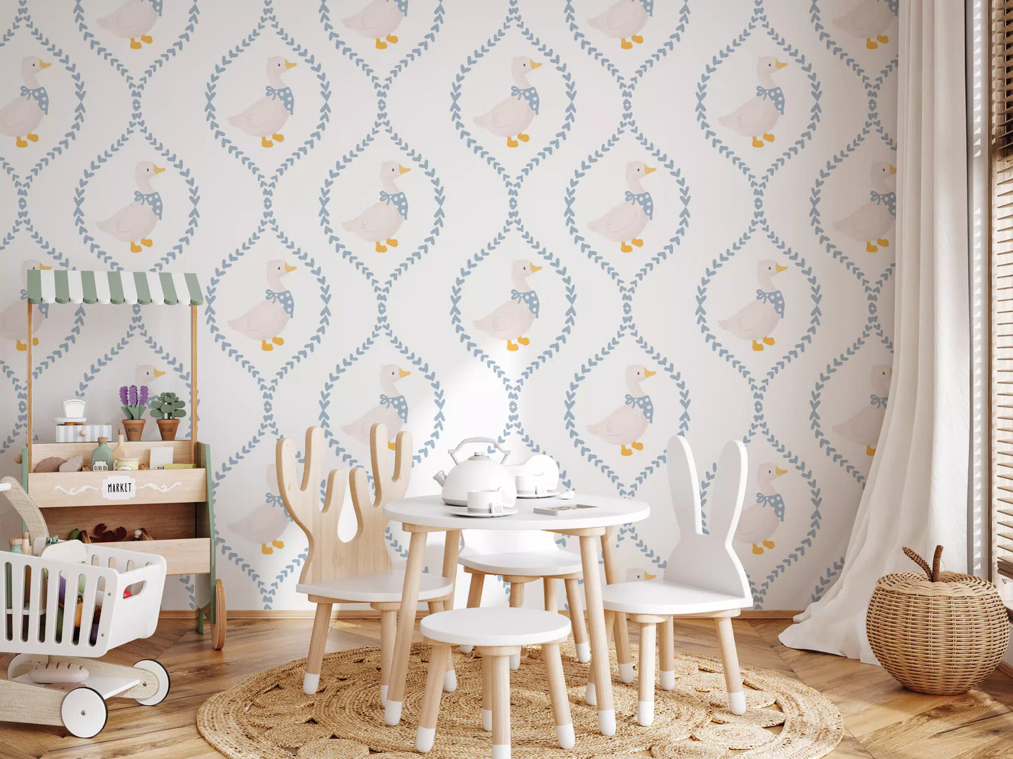 Dapper Ducks & Dainty Hearts Wallpaper⁠