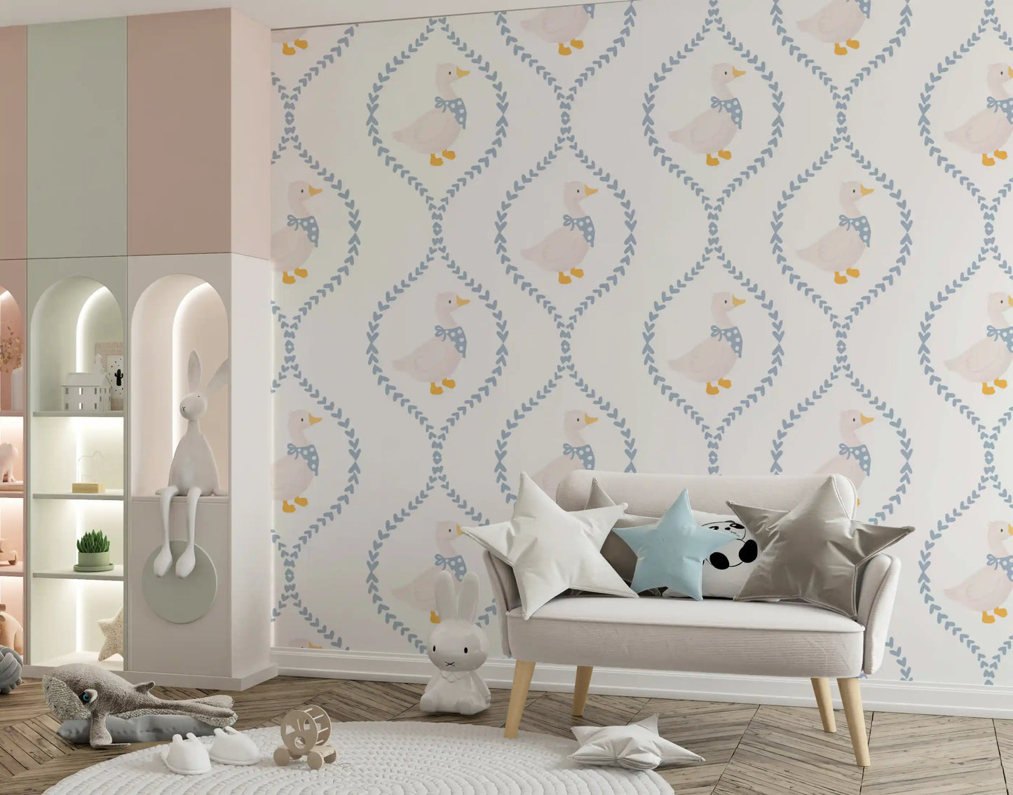 Dapper Ducks & Dainty Hearts Wallpaper⁠