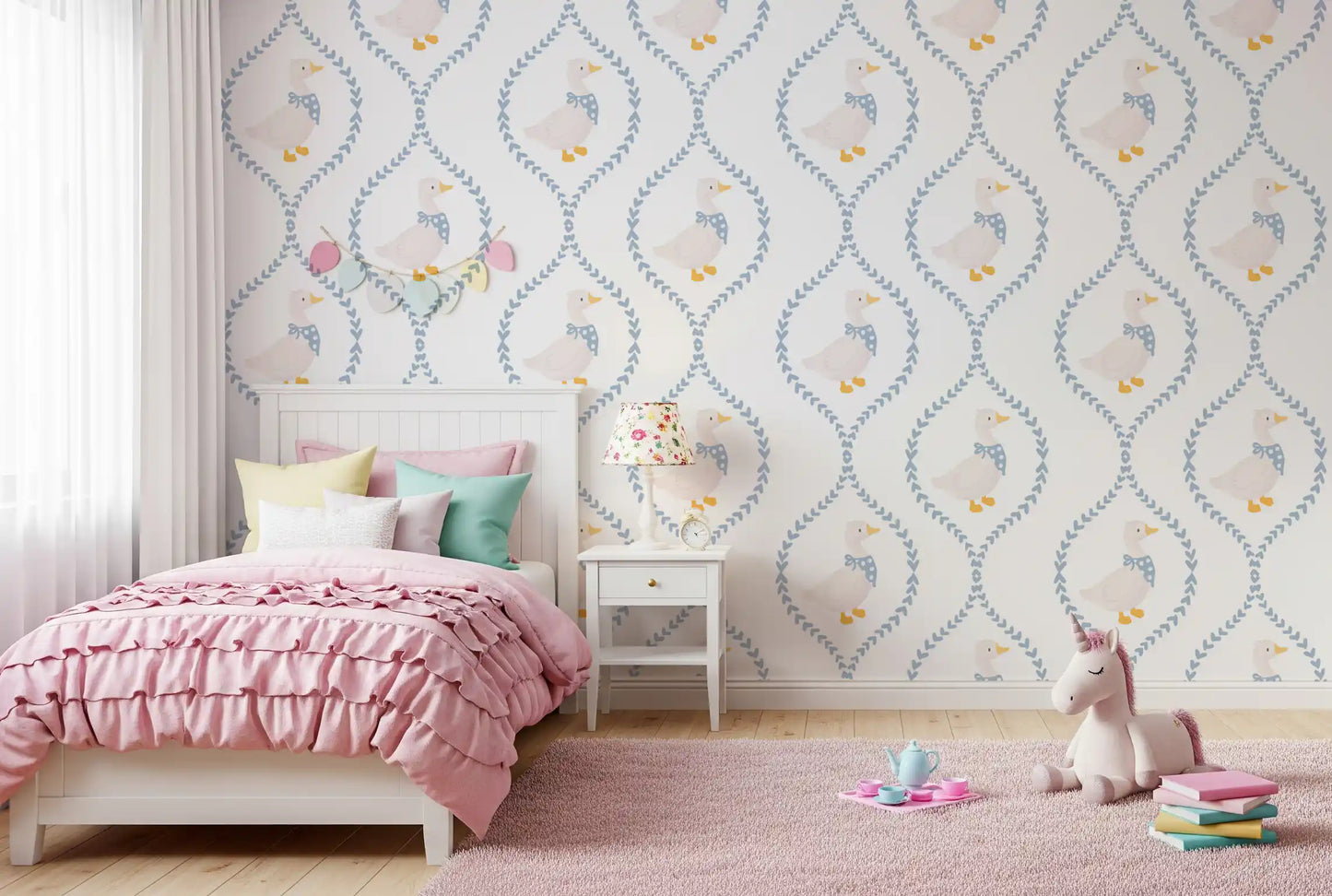 Dapper Ducks & Dainty Hearts Wallpaper⁠