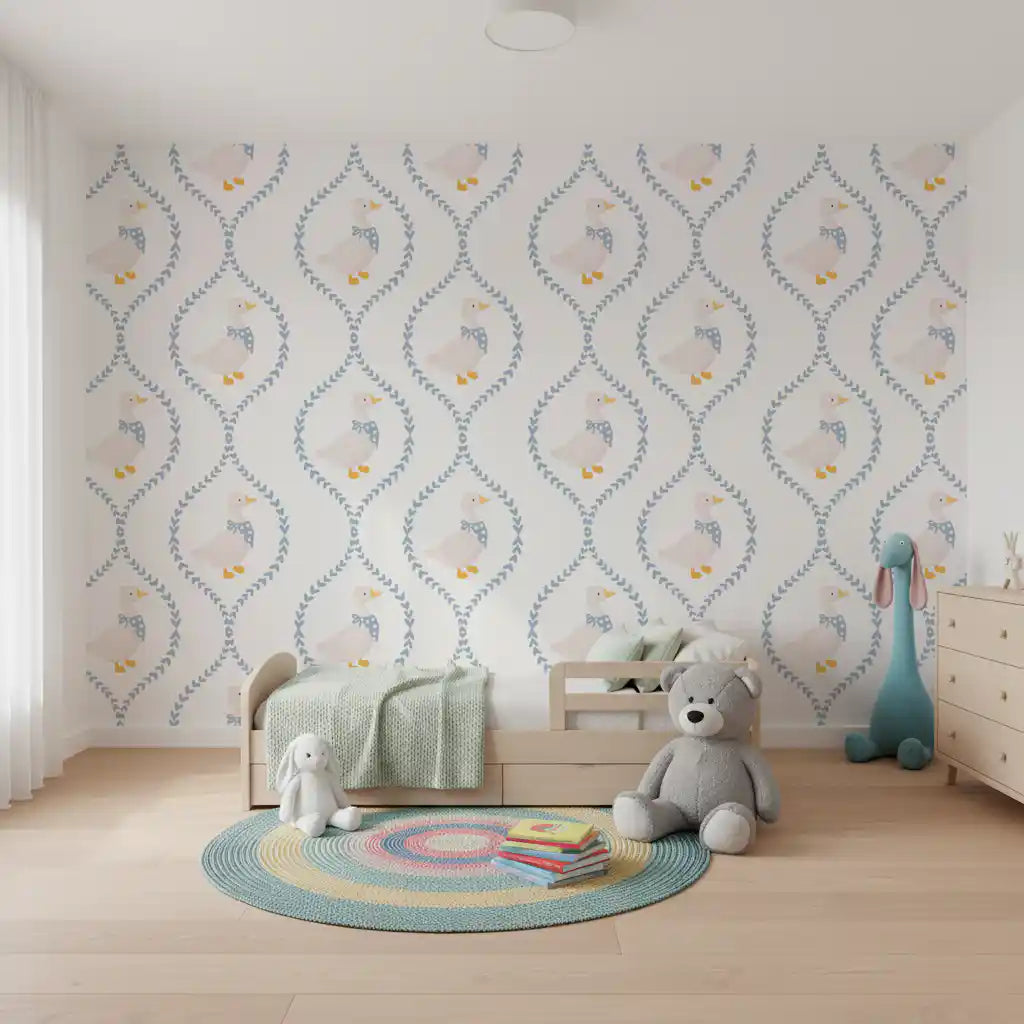 Dapper Ducks & Dainty Hearts Wallpaper⁠