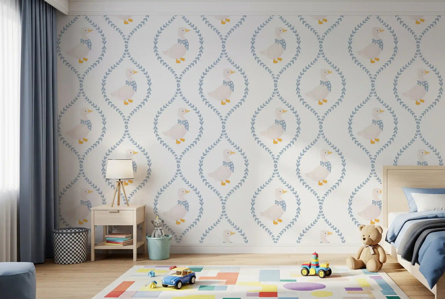 Dapper Ducks & Dainty Hearts Wallpaper⁠