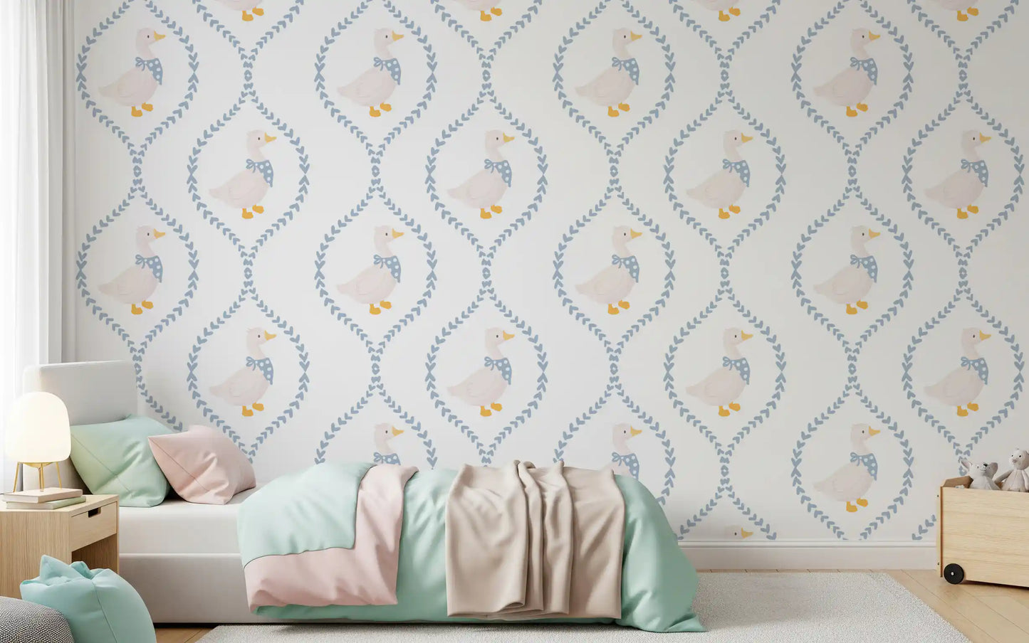 Dapper Ducks & Dainty Hearts Wallpaper⁠