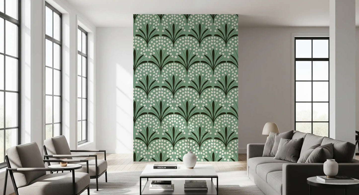 Green Petal Whispers Wallpaper⁠