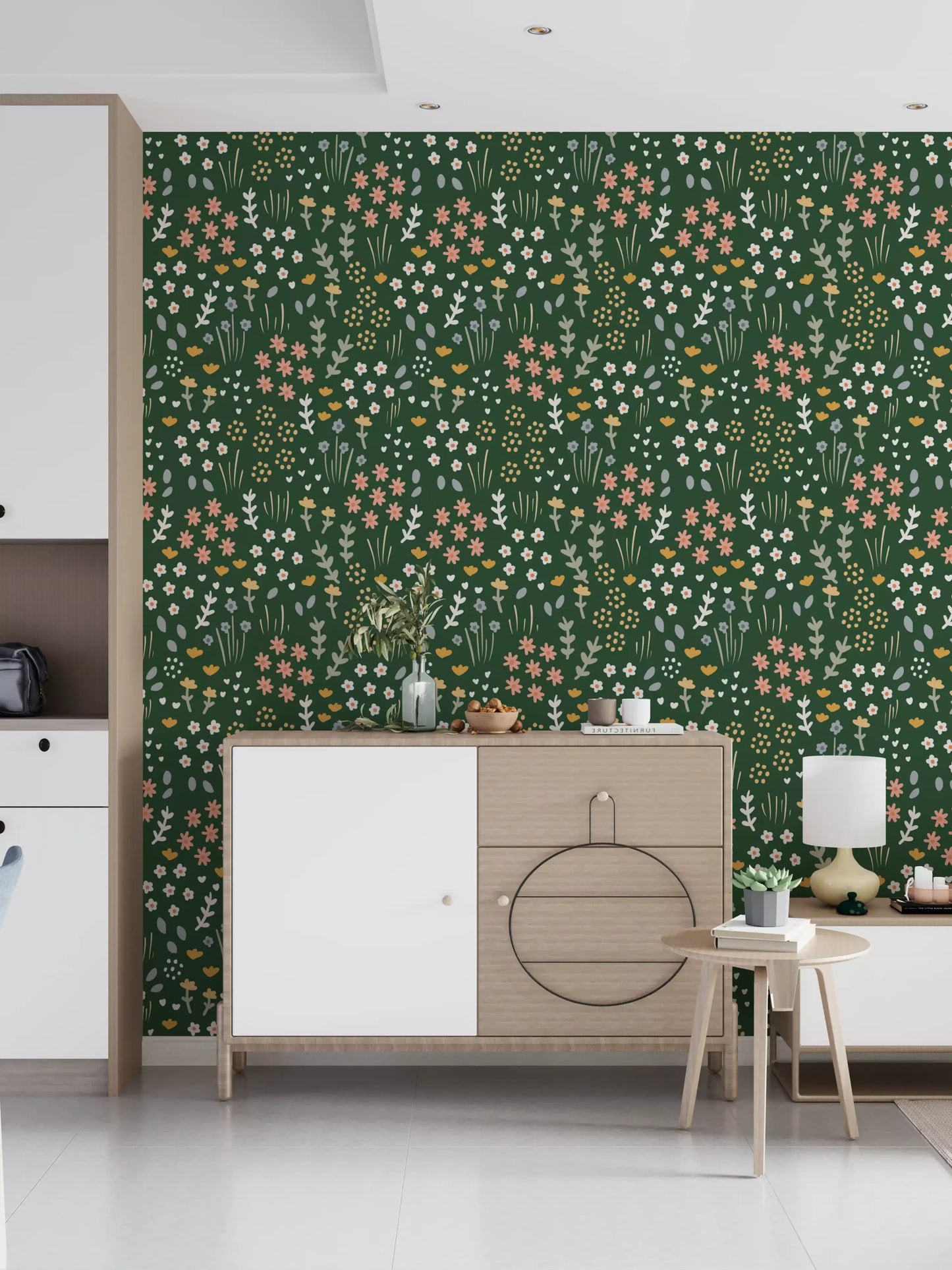 Evergreen Floral Wallpaper⁠