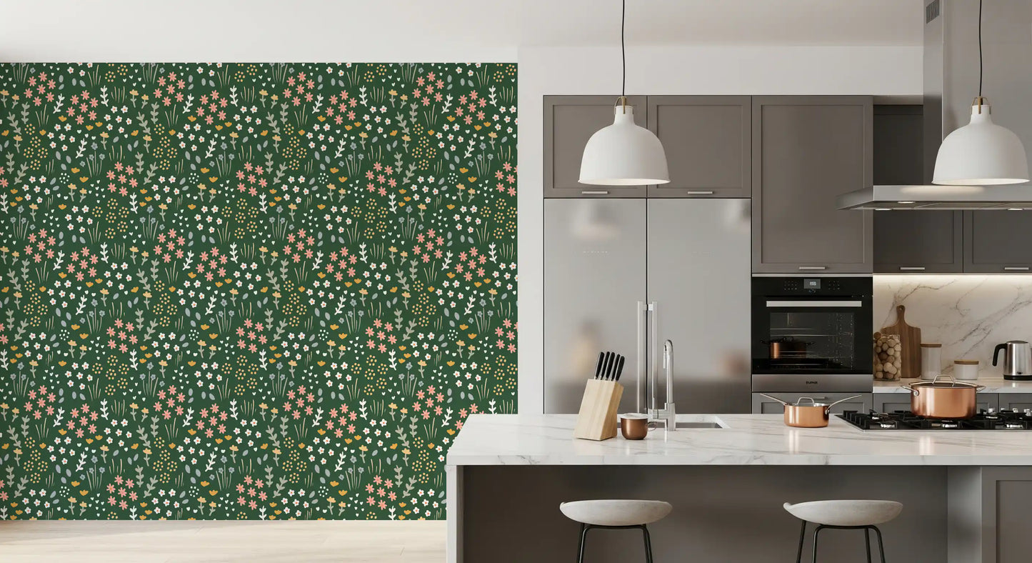 Evergreen Floral Wallpaper⁠