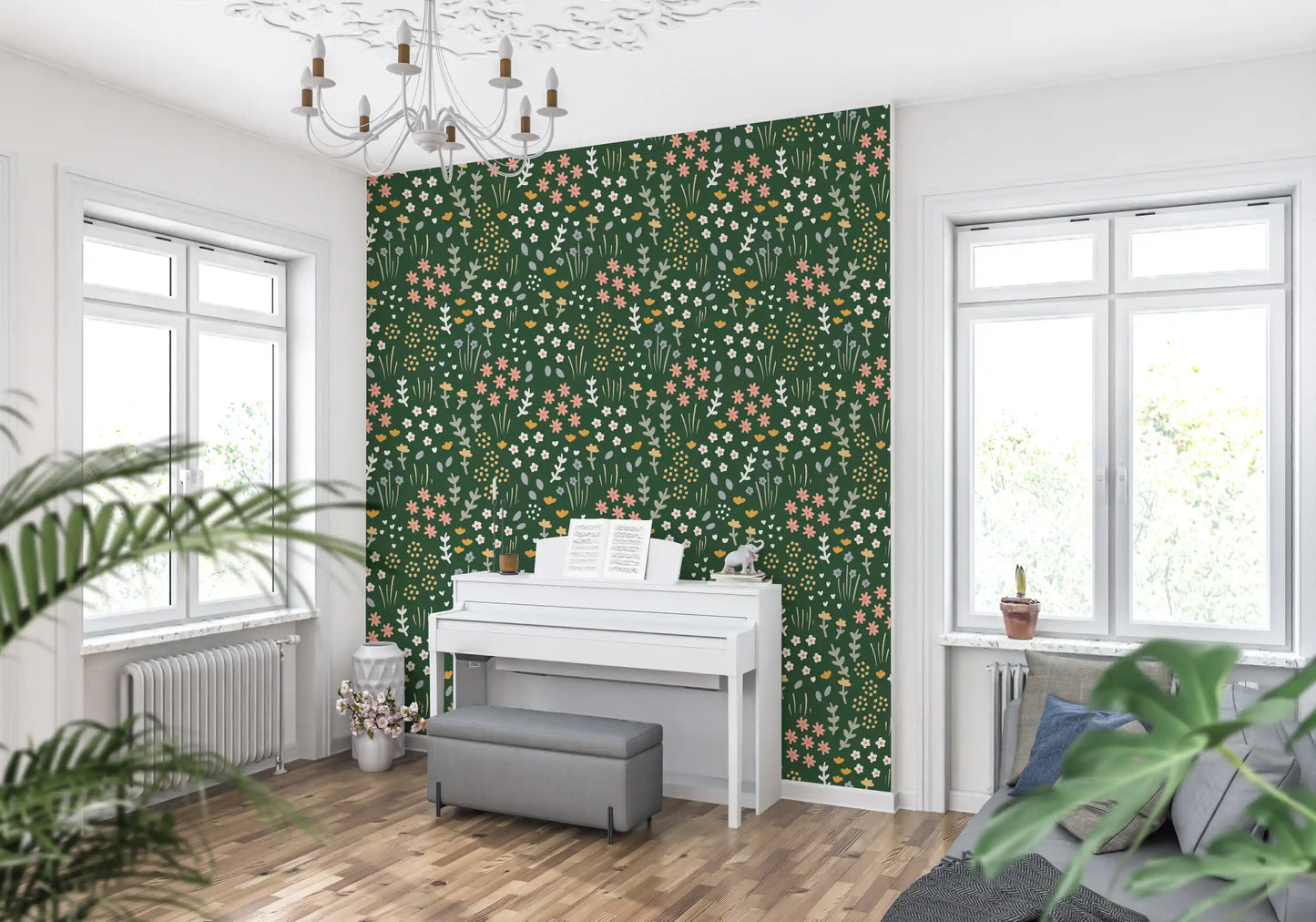 Evergreen Floral Wallpaper⁠