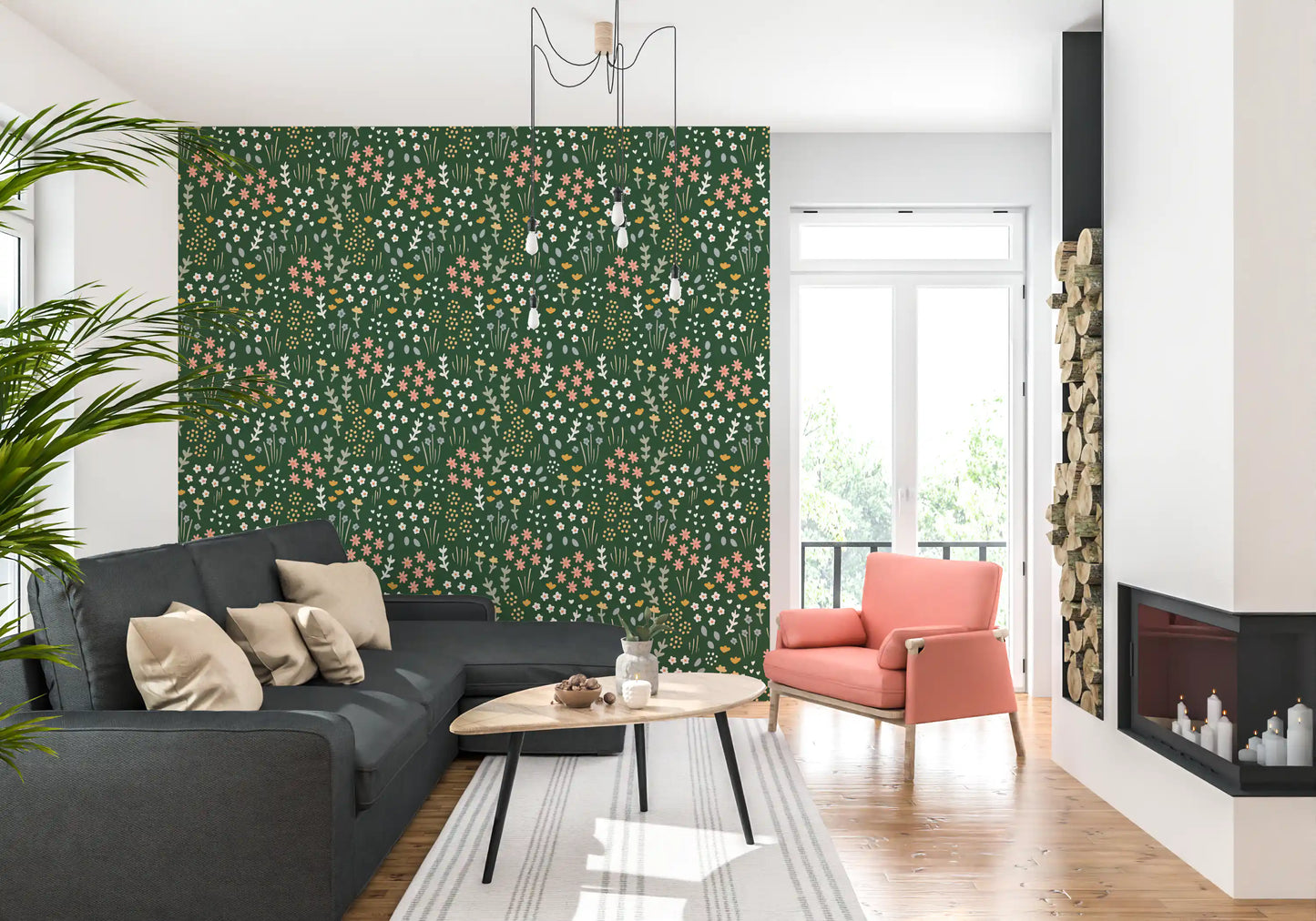 Evergreen Floral Wallpaper⁠
