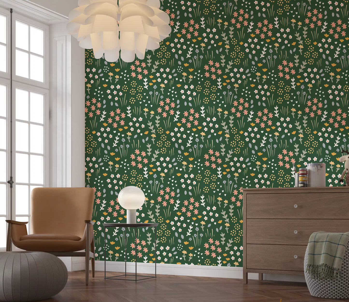 Evergreen Floral Wallpaper⁠