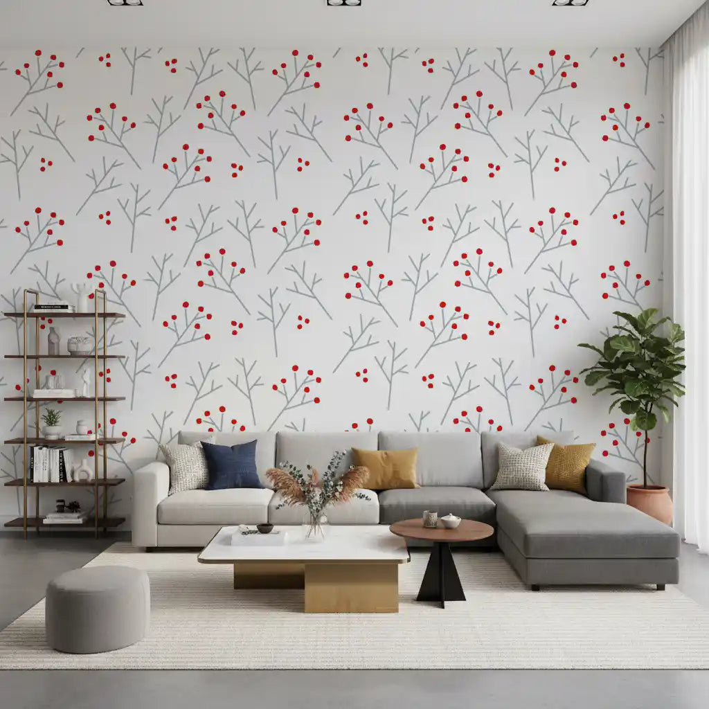 Scandi Berry Branches Wallpaper⁠